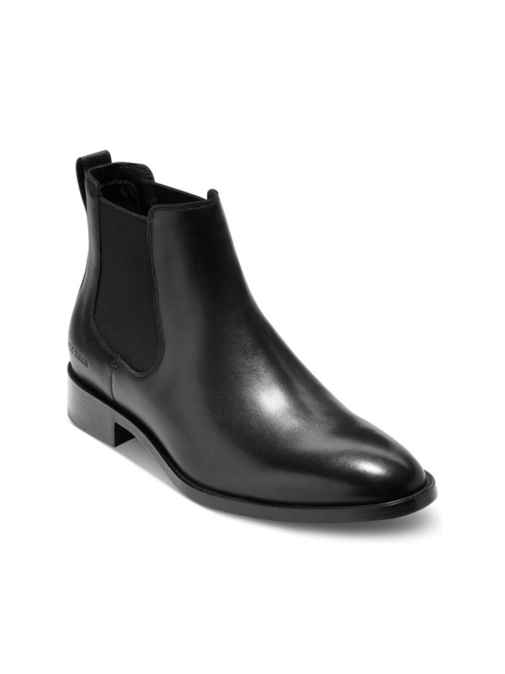 Cole Haan Hawthorne Chelsea Boot Size 8.5 Black Leather Pull-On Almond Toe